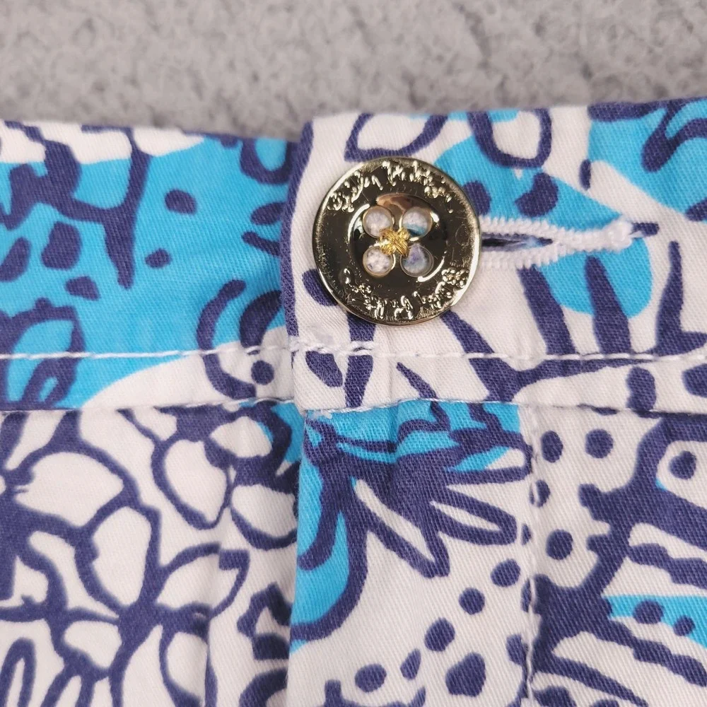 LILLY PULITZER Skort Size 6 Colette Scallop Hem Cotton Blue Hippy Print